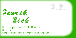 henrik mick business card